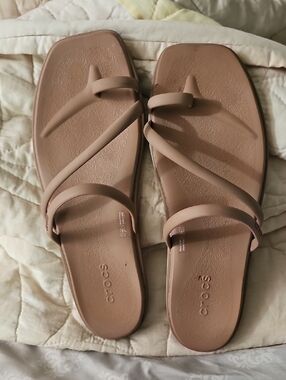CROCS Women's Strappy Blush Slide Sandals